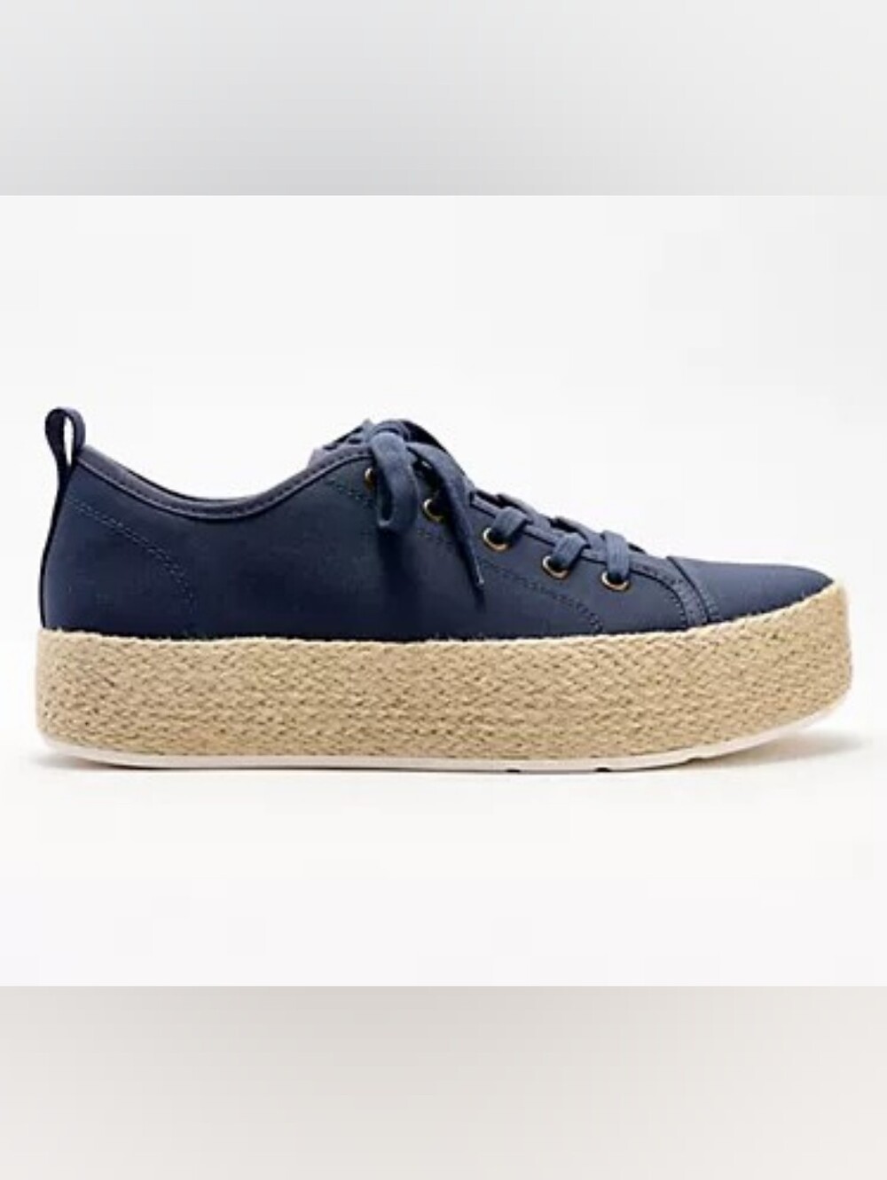 Skeechers Bobs Sesame Espadrille Women’s Navy Canvas  Platform Sneaker 9.5